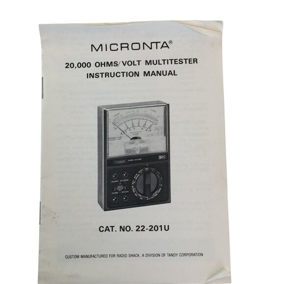 Vtg Radioshack Micronta 18-Range Multitester #22-201U Multi Meter with Manual - Picture 10 of 10